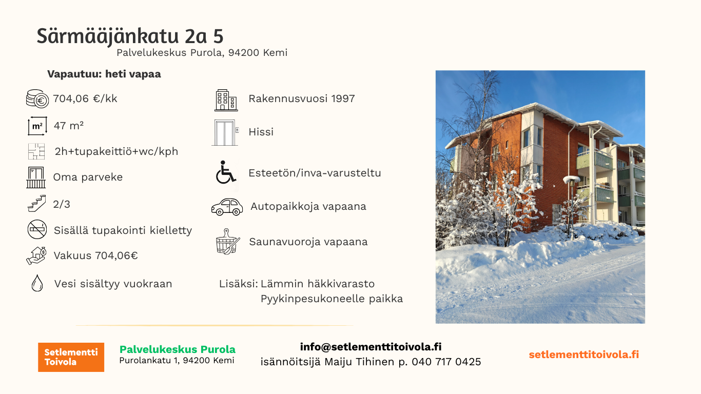 Vuokra asunto Sa5